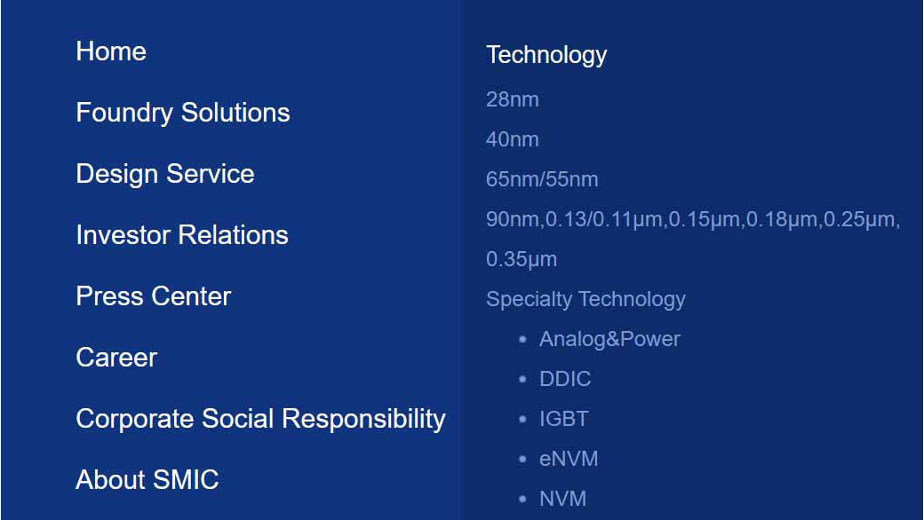 Chips of SMIC Technology