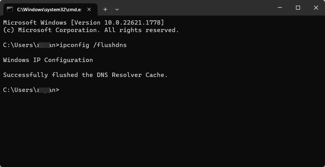 Clearing the DNS cache in Windows