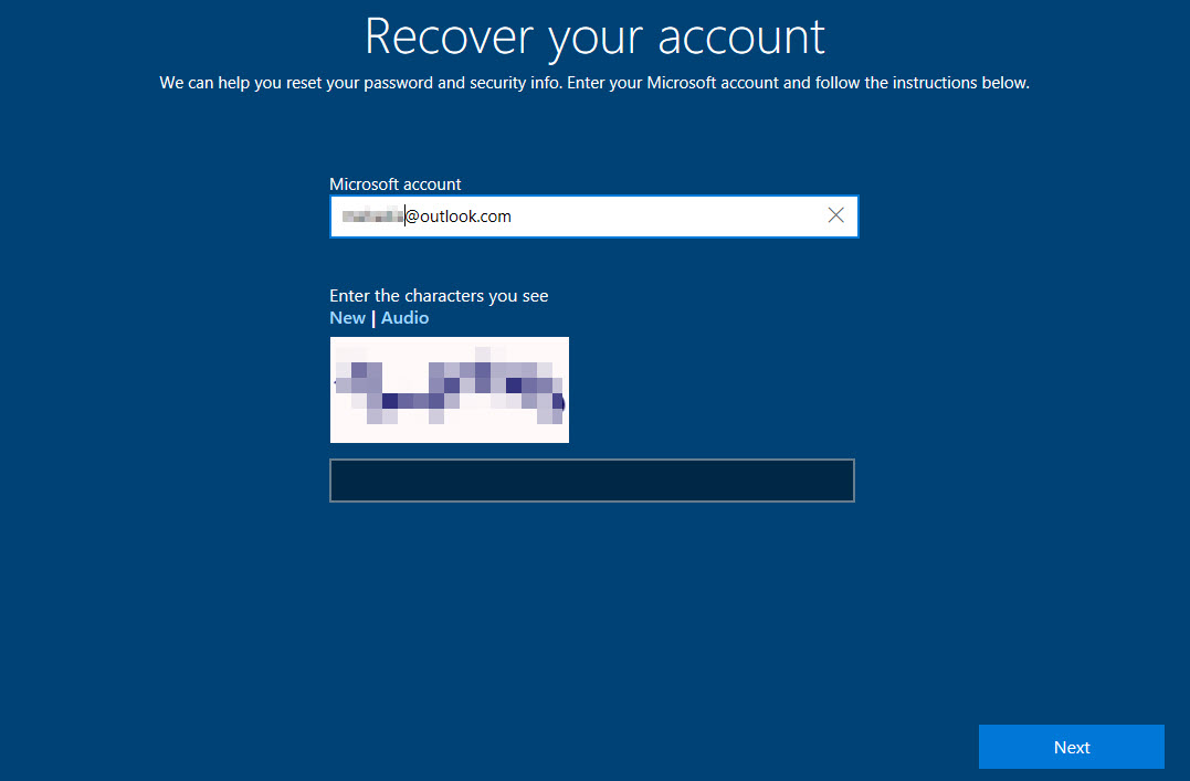 Windows 10 Recover your account - 01