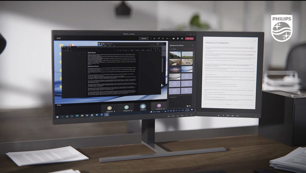 Philips has had a great idea: their new monitor comes with an attached electronic ink screen